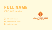 Orange Art Deco Letter M  Business Card Image Preview
