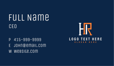 Modern Business Letter H & R Business Card Image Preview