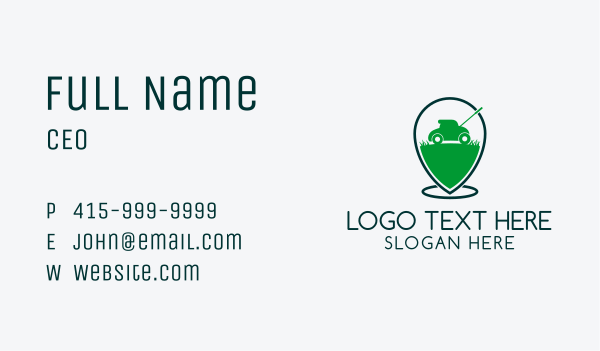 Lawn Mower GPS  Business Card Design Image Preview