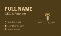 Golden Pillar Letter M Business Card Image Preview