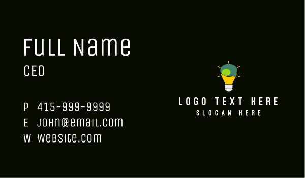 Lightbulb Idea Messaging  Business Card Design Image Preview