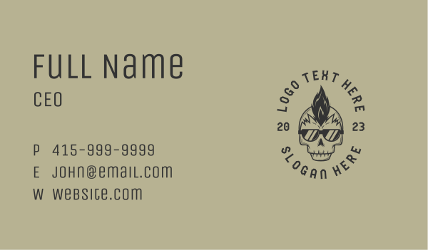 Cool Punk Skull Business Card Design Image Preview