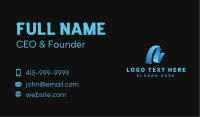 Tech Ribbon Letter  Business Card Image Preview
