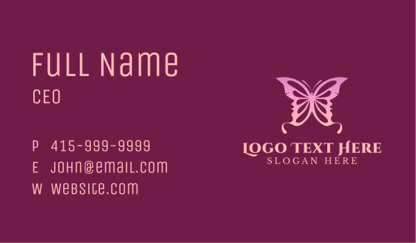 Butterfly Wings Woman Face Business Card Design Image Preview