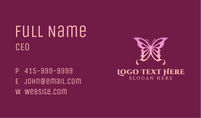 Butterfly Wings Woman Face Business Card Image Preview