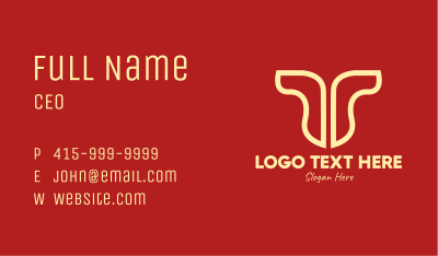 Yellow Ram Letter T Business Card