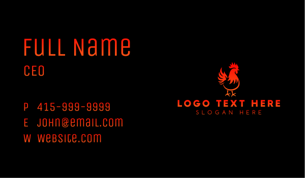 Rooster Bbq Flame Business Card Design Image Preview