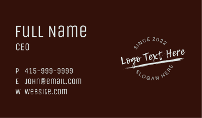 Texture Signature Wordmark Business Card Image Preview