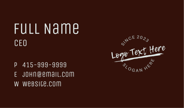 Texture Signature Wordmark Business Card Design Image Preview