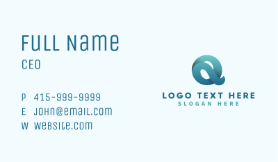 Gradient Firm Letter Q Business Card Image Preview
