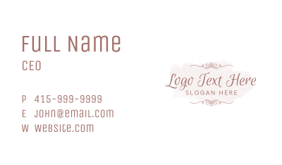 Elegant Feminine Script Wordmark Business Card Image Preview
