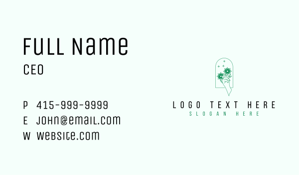 Organic Floral Hand Business Card Design Image Preview