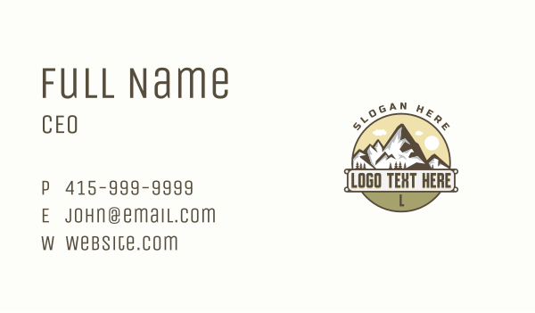 Outdoor Mountain Peak Business Card Design Image Preview