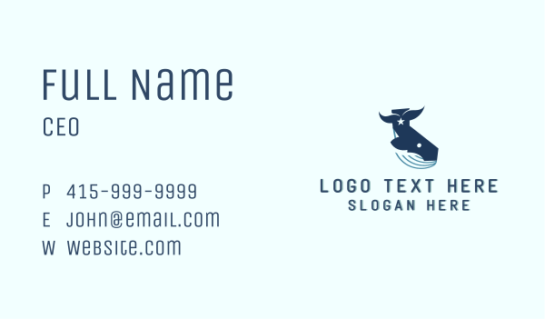 Star Blue Whale Business Card Design Image Preview