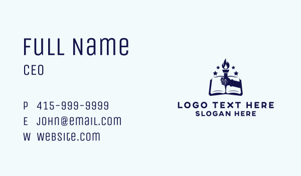 Flame Torch Book Business Card Design Image Preview