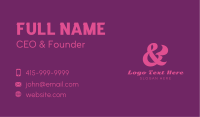 Pink Stylish Ampersand Business Card Design