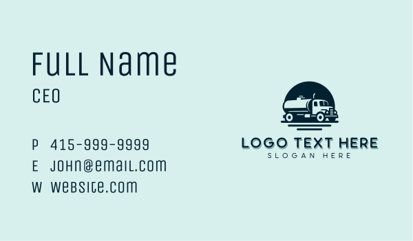 Tanker Truck Dispatch Business Card Design Image Preview