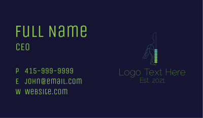 Minimalist Chiropractic Spine Business Card Image Preview