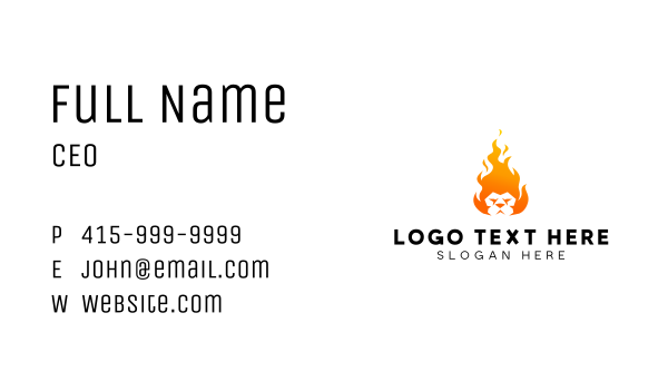 Flaming Lion Head Business Card Design Image Preview