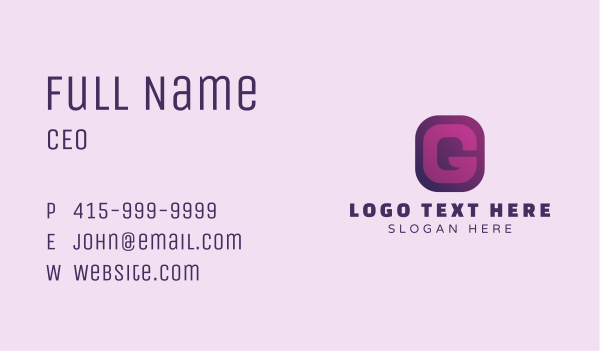 Purple Quote Letter G Business Card Design Image Preview