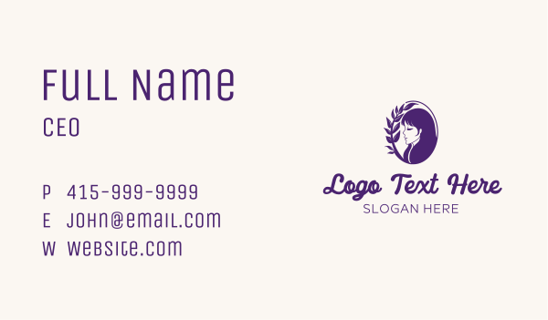 Woman Organic Hair Business Card Design Image Preview