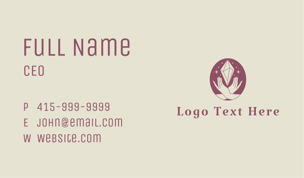 Hand Crystal Sparkle  Business Card Design Image Preview