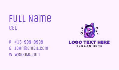 Fun Gamer Headset Business Card Image Preview