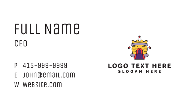Kiddie Bounce Castle Business Card Design Image Preview