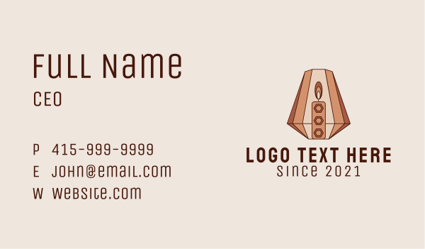 Geometric Candle Lamp Business Card Design Image Preview