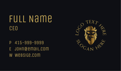 Gold Lion King Business Card