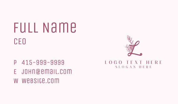 Floral Styling Letter L Business Card Design Image Preview