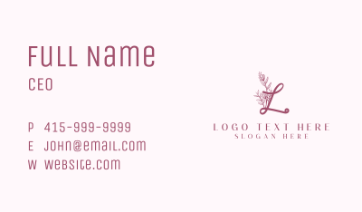Floral Styling Letter L Business Card Image Preview
