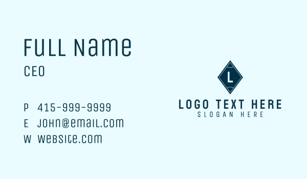 Blue Diamond Lettermark Business Card Design Image Preview