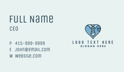 Blue Heart Corporate Tie Business Card Image Preview