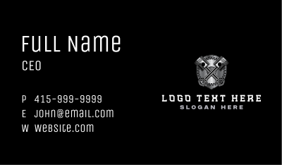 Piston Mechanic Shield Business Card Image Preview