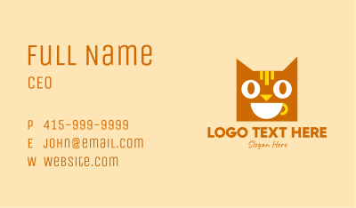 Happy Coffee Cat Business Card Image Preview