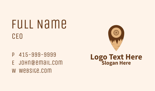 Woodwork Pin Location Business Card Design Image Preview