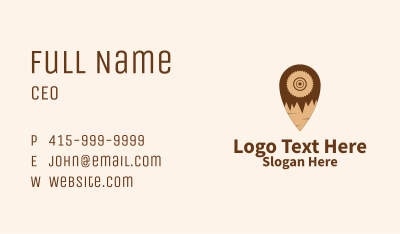 Woodwork Pin Location Business Card
