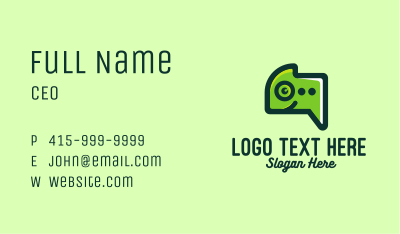 Green Gecko Messaging Business Card Image Preview