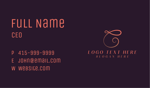 Professional Tailoring Letter C Business Card Design Image Preview