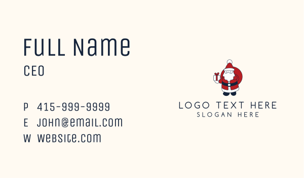 Santa Claus Gift Business Card Design Image Preview