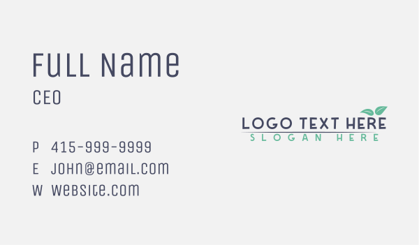 Nature Leaf Wordmark Business Card Design Image Preview