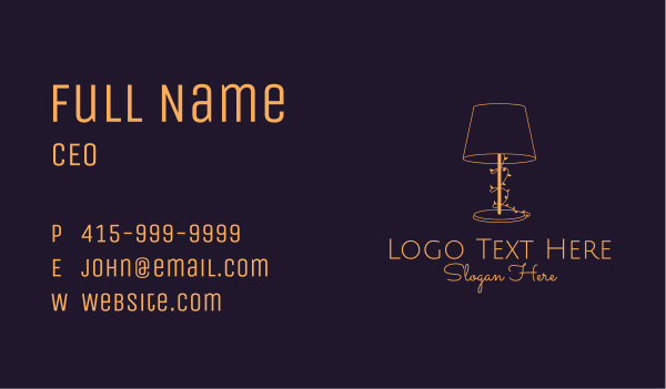 Fancy Lampshade  Business Card Design