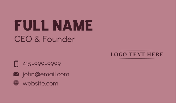 Luxurious Feminine Wordmark Business Card Design