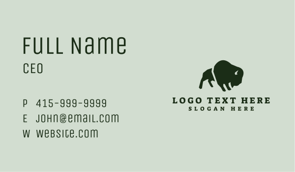 Bison Buffalo Animal Business Card Design Image Preview