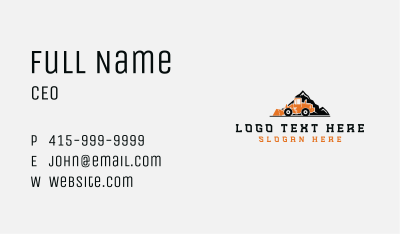 Front Loader Mountain Construction  Business Card Image Preview