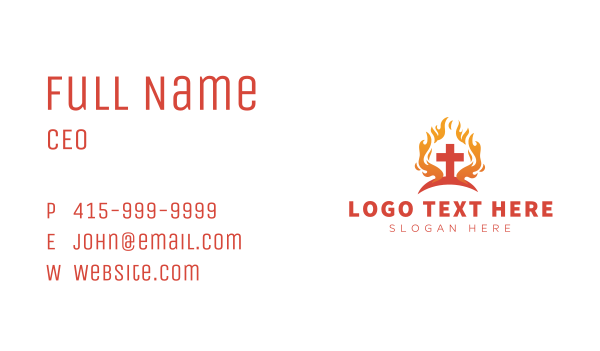 Blazing Holy Cross Business Card Design Image Preview