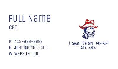 Cowboy Skull Head Business Card Image Preview