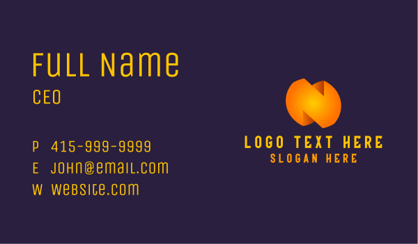 Generic Orange Letter N Business Card Design Image Preview