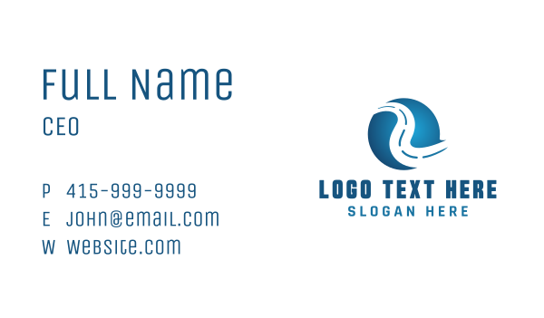 Blue Global Road Business Card Design Image Preview